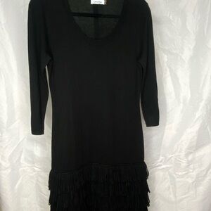 Calvin Klein Black Fringe Dress